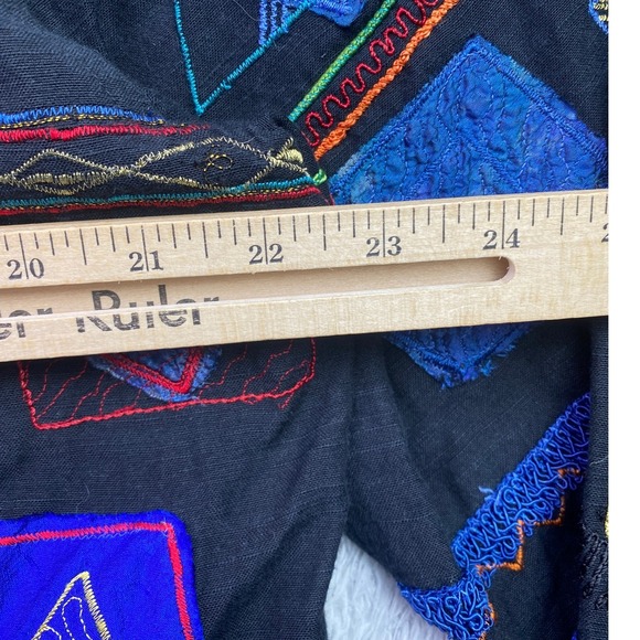 Chicos Design Shirt Womens 1XL Embroidered AOP Jacket Wearable Art Streetwear - Picture 5 of 7